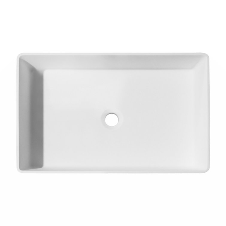 Wenty White Solid Surface Rectangular Pedestal Bathroom Sink Wayfair